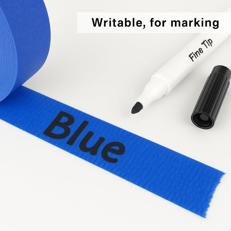 DOAY 4 Pack Painters Tape - Masking Tape 0.25", 0.50", 0.75", 1" Wide - Multi-Surface, Smart Adhesion, Multi-Size Pack - 360FT Total - Paint Tape for DIY, Labeling, Art, Car (#3910) (Blue) - Image 4